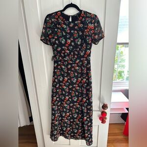 Maje Rancho Ruched Floral Dress